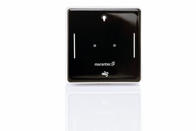 MFZ Marantec Ovitor Digital 540 Pulsador inalámbrico de interior de 4 canales, luz ON/OFF, función de ventilación, 868 MHz bi.linked
