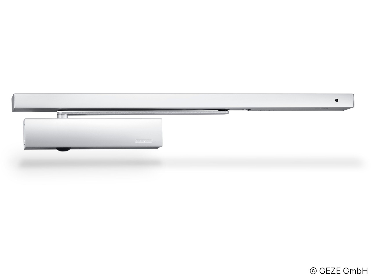 GEZE TS 5000 R guide rail door closer hold-open smoke detector silver – complete set