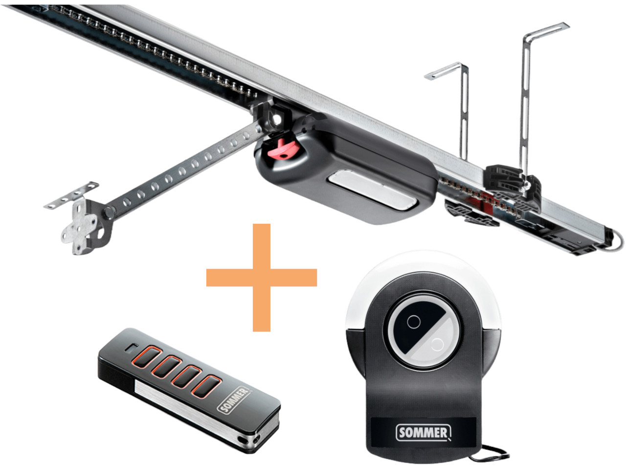 Sommer Garage Door Opener Set S9110 pro+ up to 200kg Door Weight with C-Rail